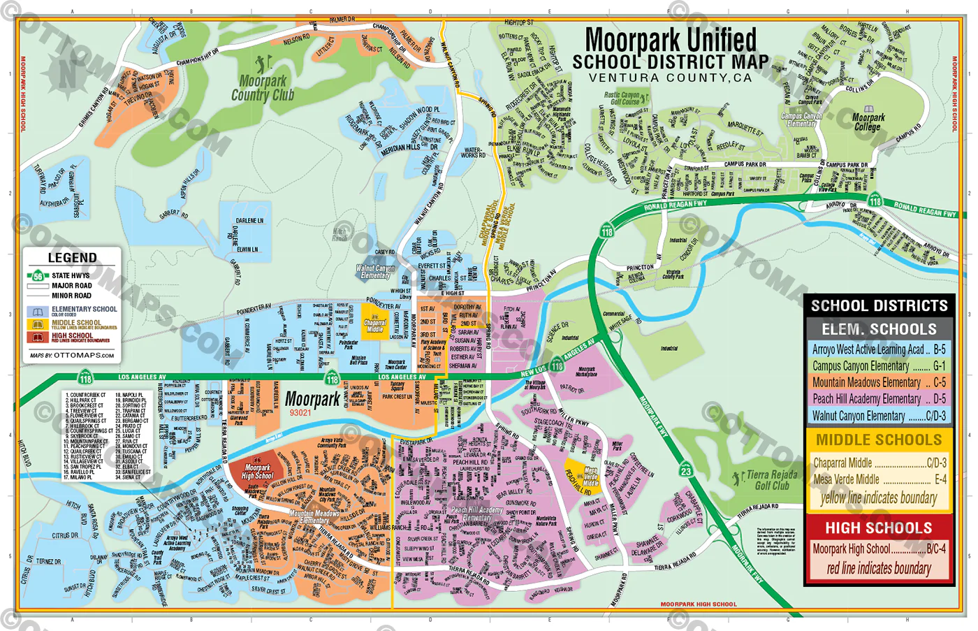 Moorpark Unified School District Map - FILES - PDF and AI, editable, layered, vector, royalty free - Image 3