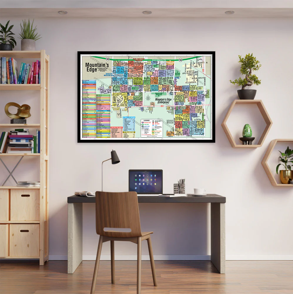 Mountains Edge - Enterprise Map, Clark County, NV - POSTER PRINTS - Image 2