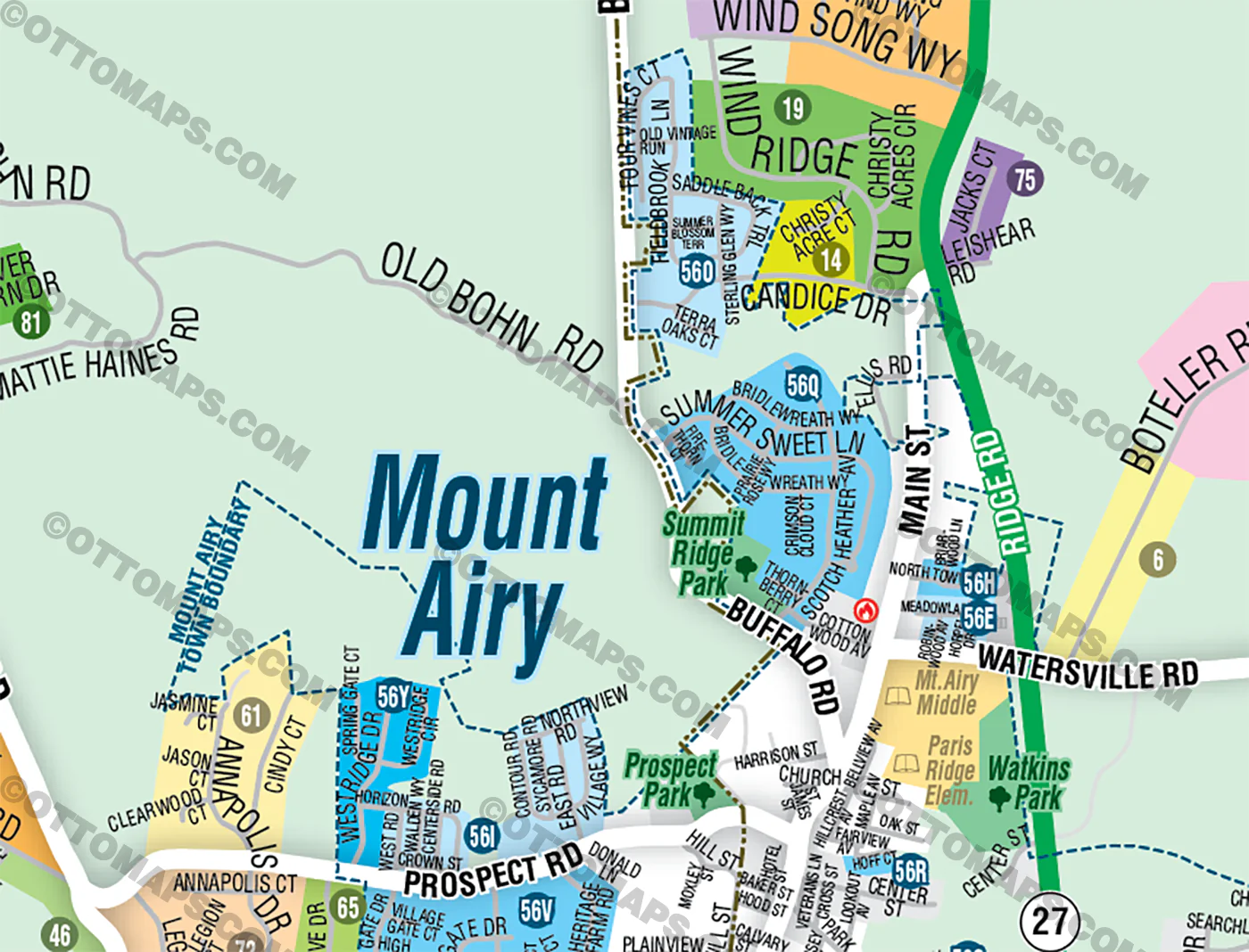Mt Airy Map, Frederick County, MD - FILES - PDF and AI Files, editable, vector, royalty free - Image 2