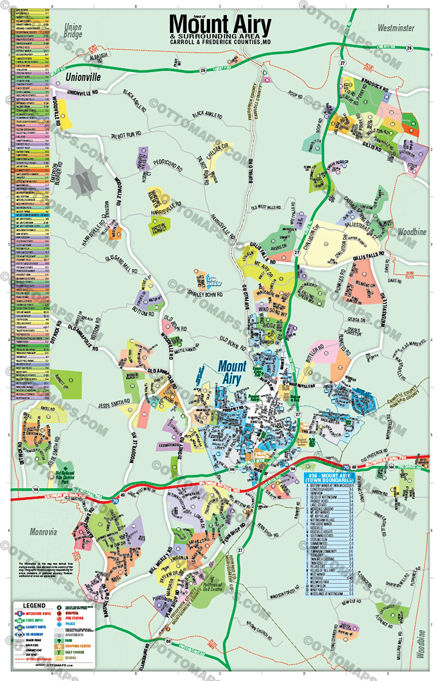 Mt Airy Map, Frederick County, MD - POSTER PRINTS - Image 2