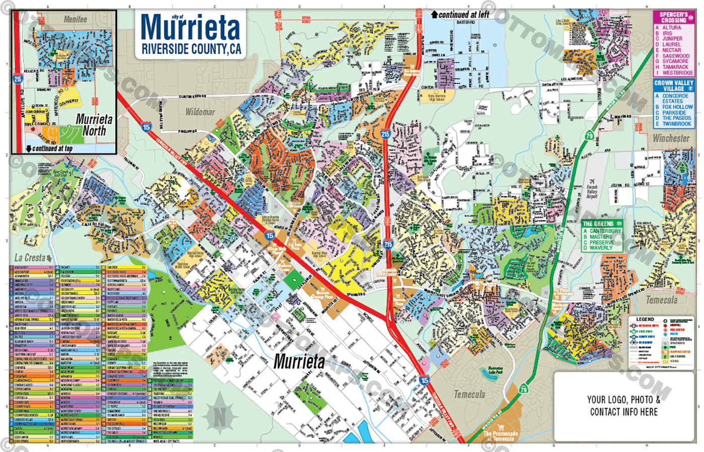 Murrieta Map, Riverside County, CA - FILES - PDF and AI Files, editable, vector, royalty free - Image 2