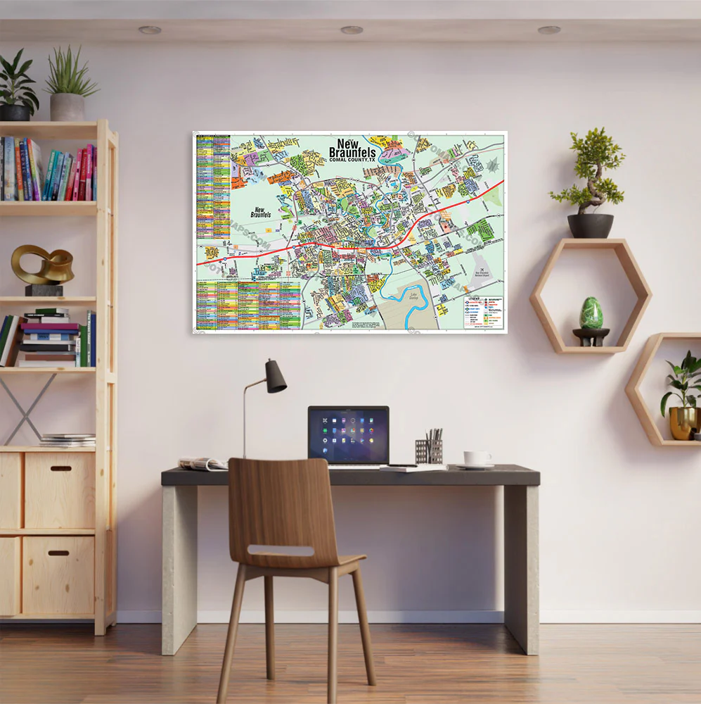 New Braunfels Map, Comal County, TX - POSTER PRINTS
