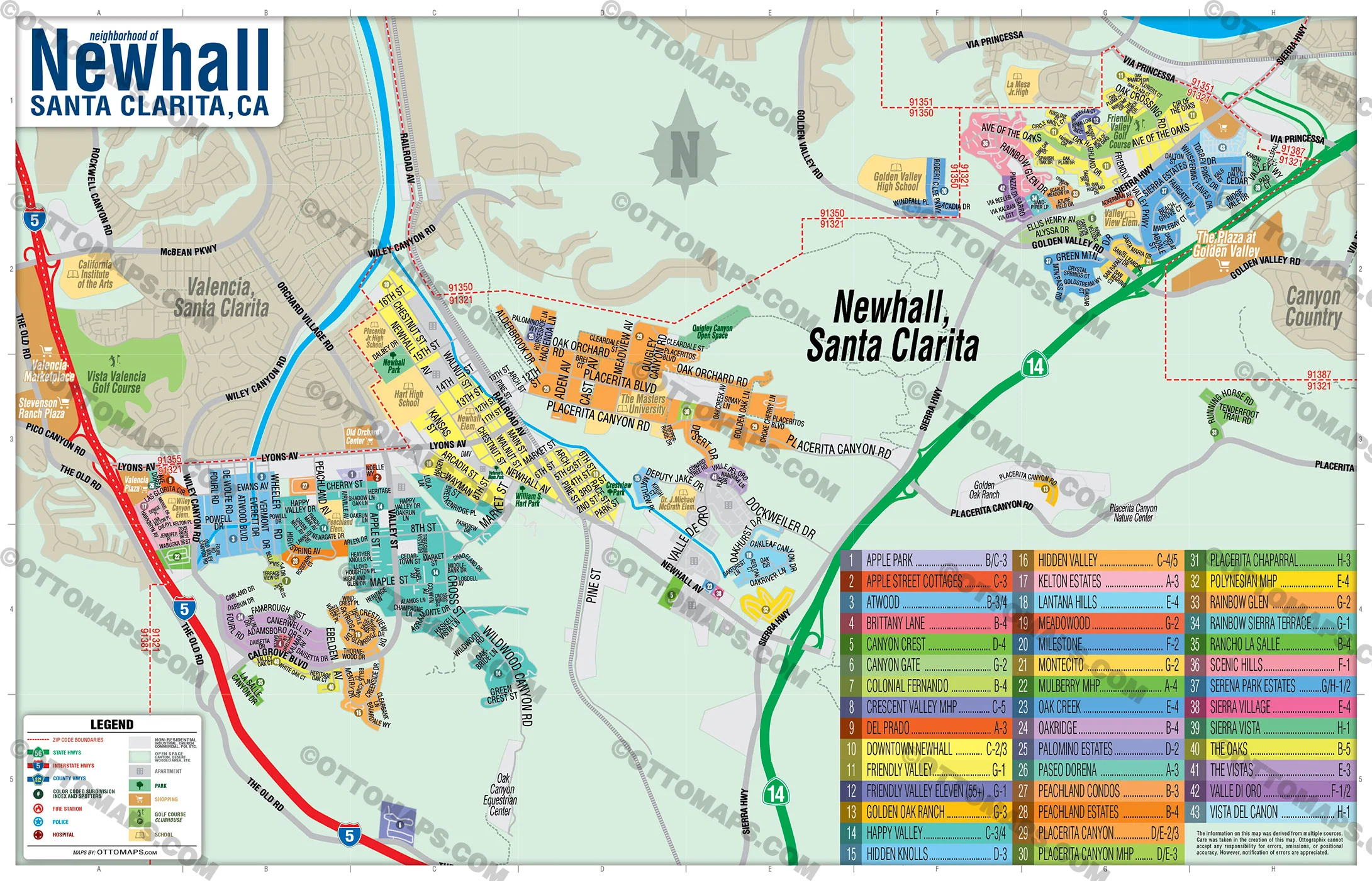Newhall Map, Santa Clarita, CA - FILES - PDF and AI, editable, vector, royalty free - Image 3