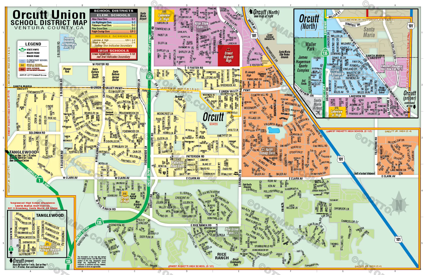 Orcutt School District Map, Santa Barbara County, CA - FILES - PDF and Adobe Illustrator - Image 3