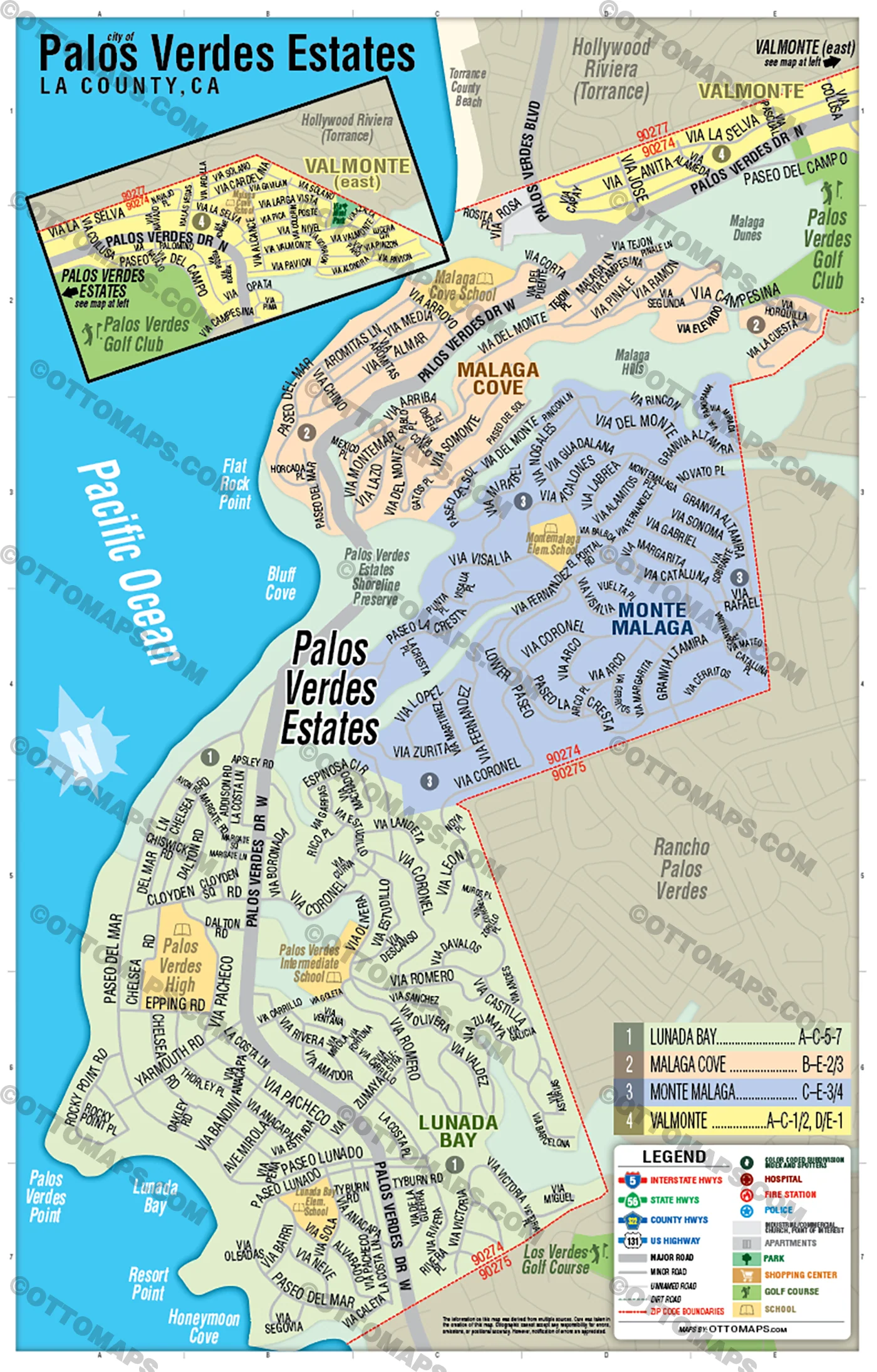 Palos Verdes Estates, Los Angeles County, CA - POSTER PRINTS - Image 2