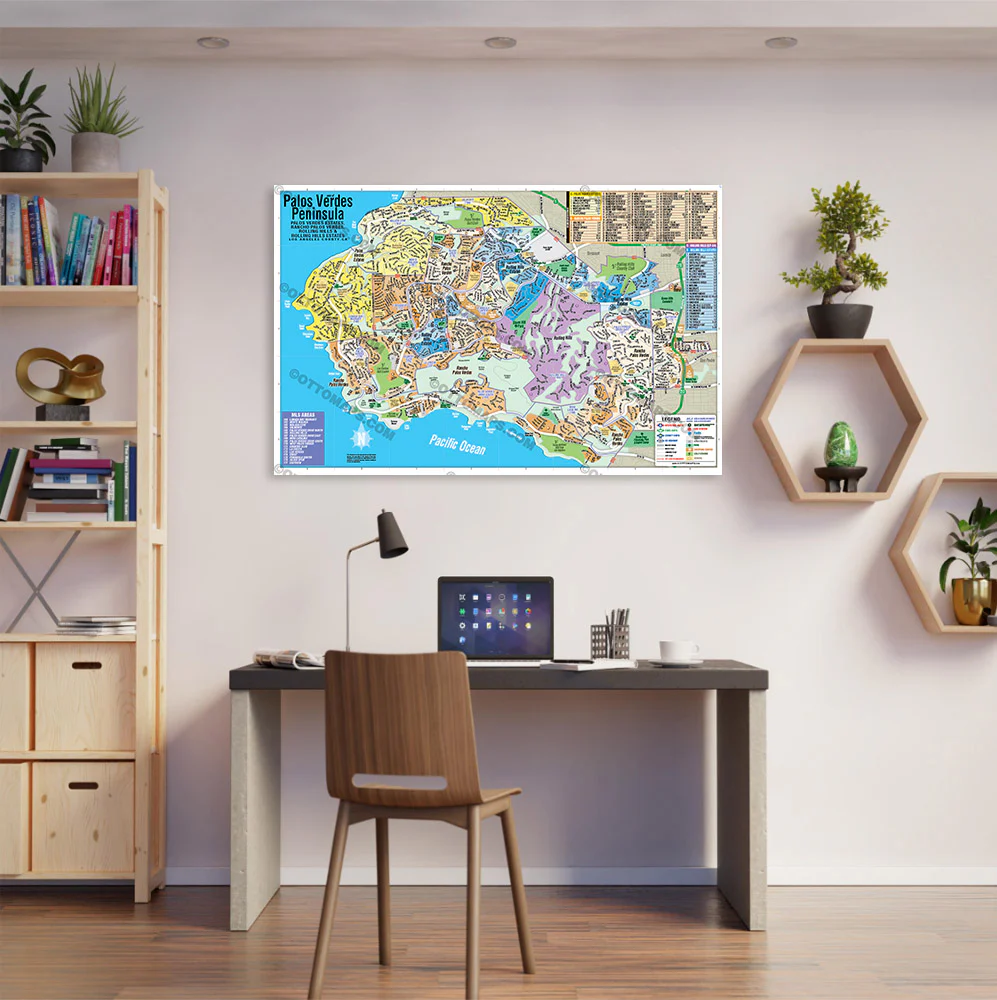 Palos Verdes Peninsula Map, LA County - POSTER PRINTS