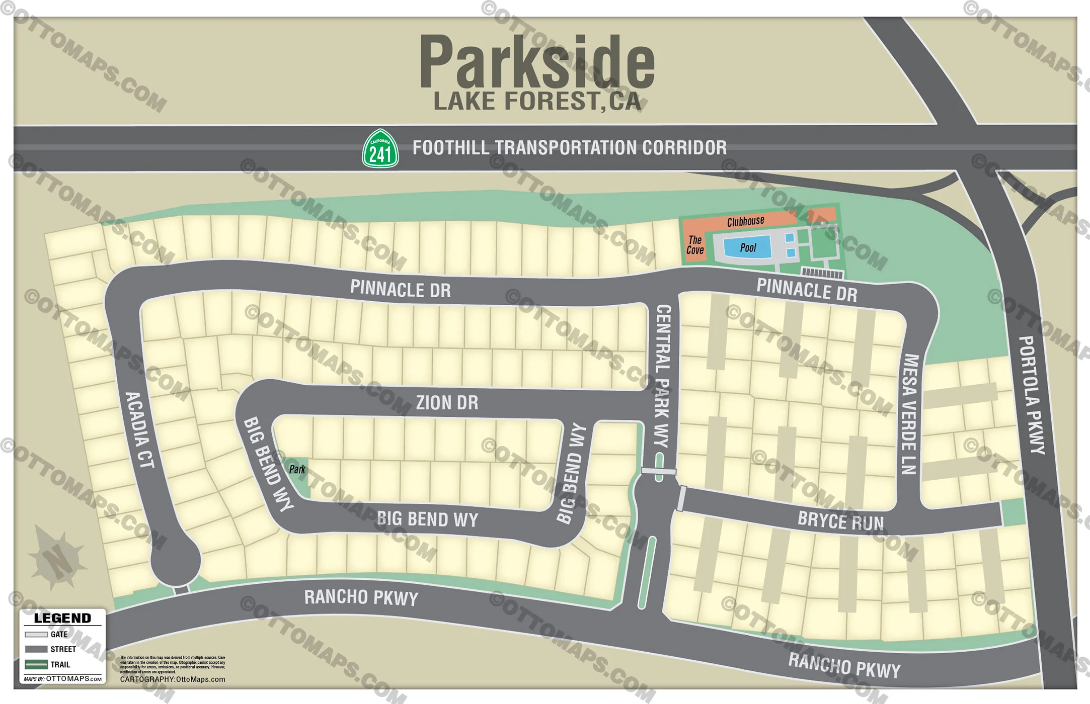 Parkside Map, Irvine, CA - FILES - PDF and AI, editable, vector, royalty free - Image 2