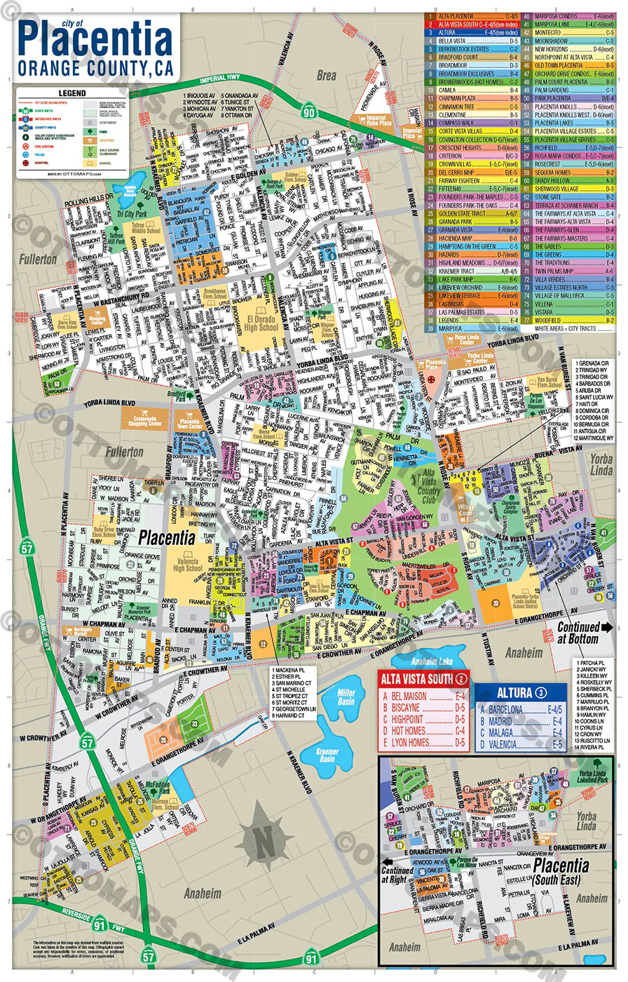 Placentia Map, Orange County, CA - FILES - PDF and AI, editable, vector, royalty free - Image 3