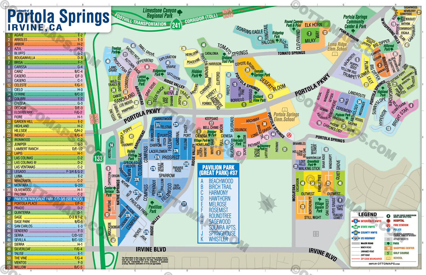 Portola Springs Map, Irvine, CA - FILES - PDF and AI, editable, vector, royalty free - Image 3