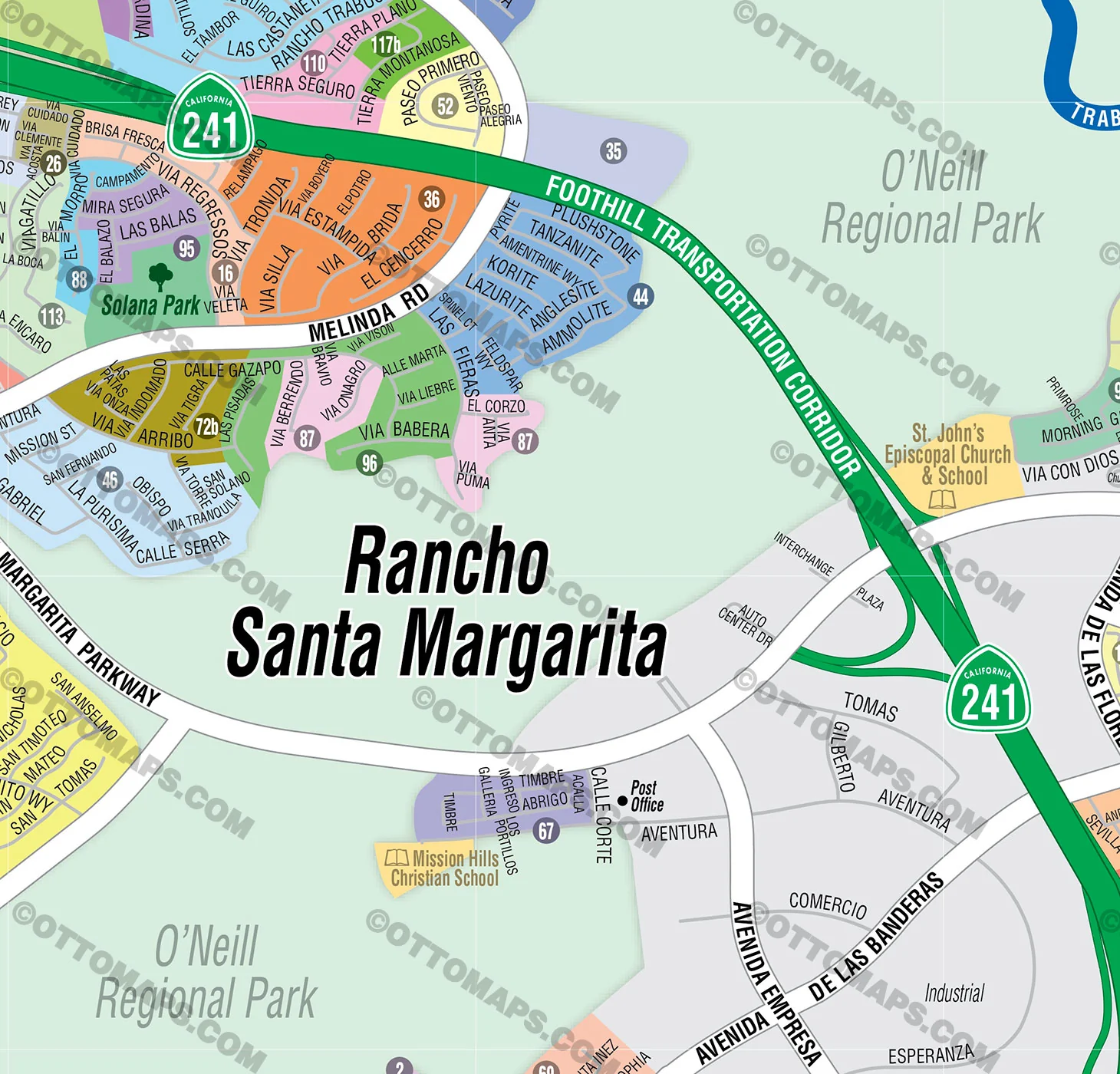 Rancho Santa Margarita Map, Orange County, CA - FILES - PDF and AI, editable, vector, royalty free - Image 2