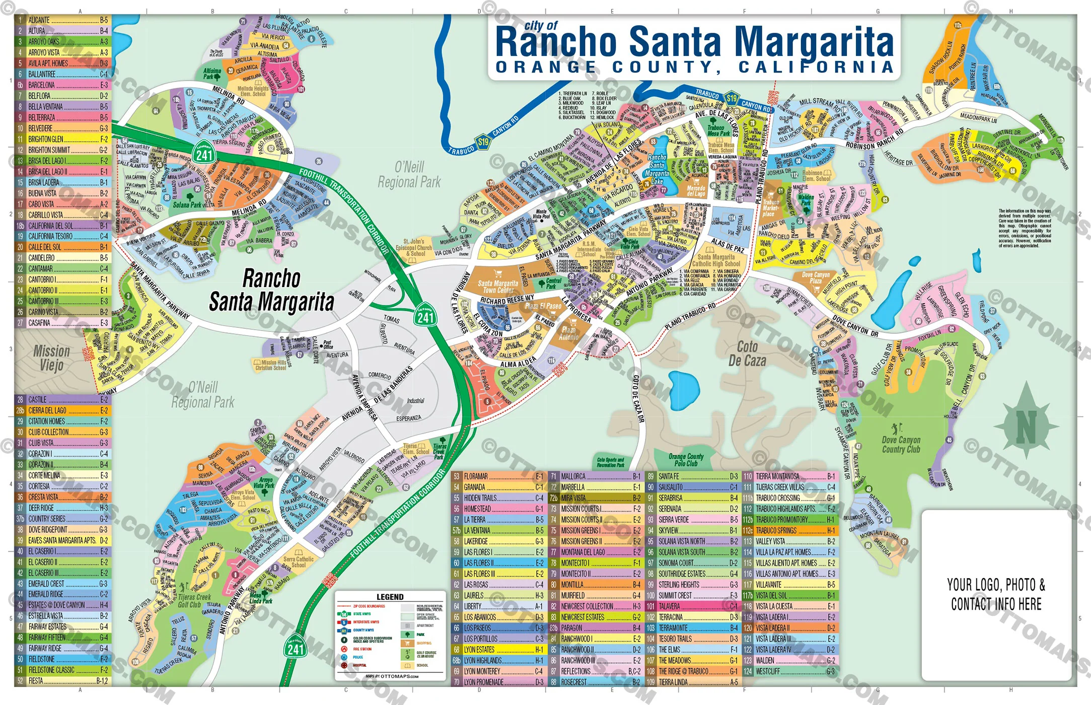 Rancho Santa Margarita Map, Orange County, CA - FILES - PDF and AI, editable, vector, royalty free - Image 3