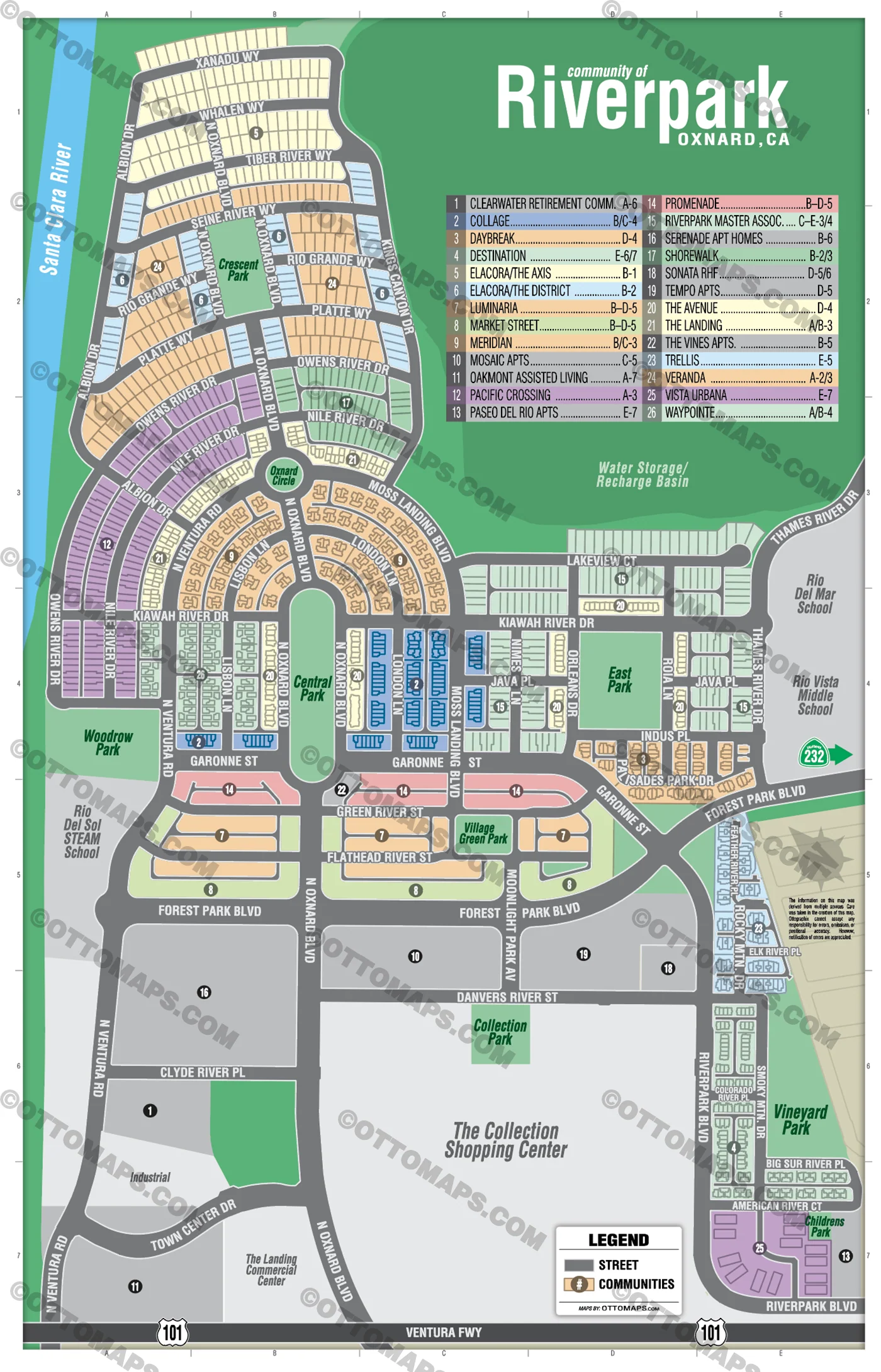 Riverpark Map, Oxnard, CA - FILES - PDF and AI, editable, vector, royalty free - Image 2