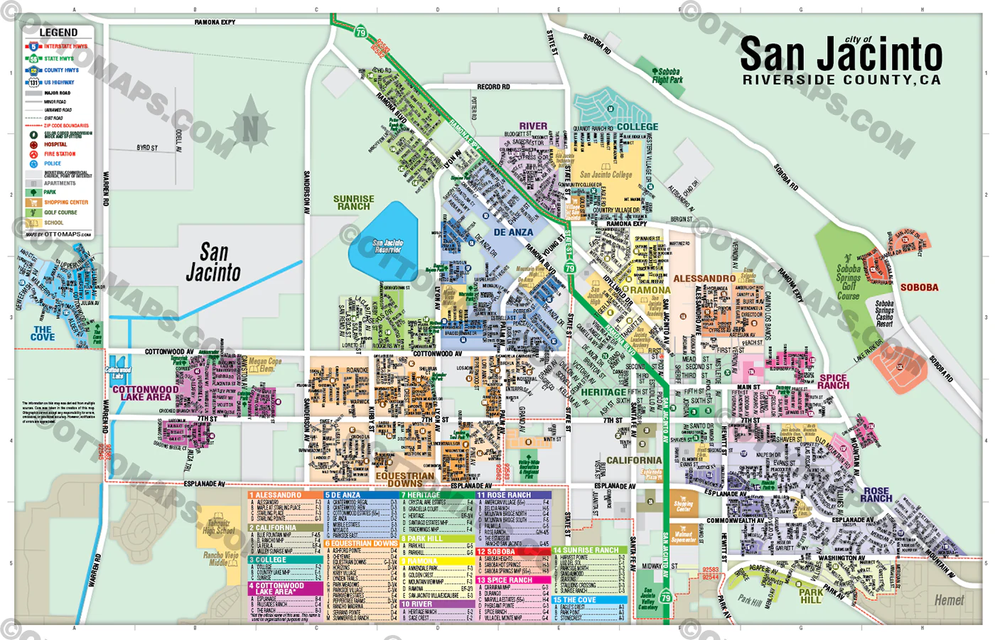 San Jacinto Map, Riverside County, CA - FILES - PDF and AI Files, editable, vector, royalty free - Image 3