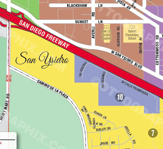 San Ysidro Map, San Diego County, CA - FILES - PDF and AI, editable, vector, royalty free - Image 2