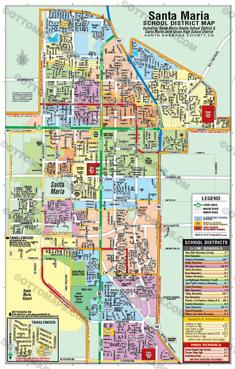 Santa Maria School District Map, Santa Barbara County, CA - FILES - PDF and Adobe Illustrator - Image 3