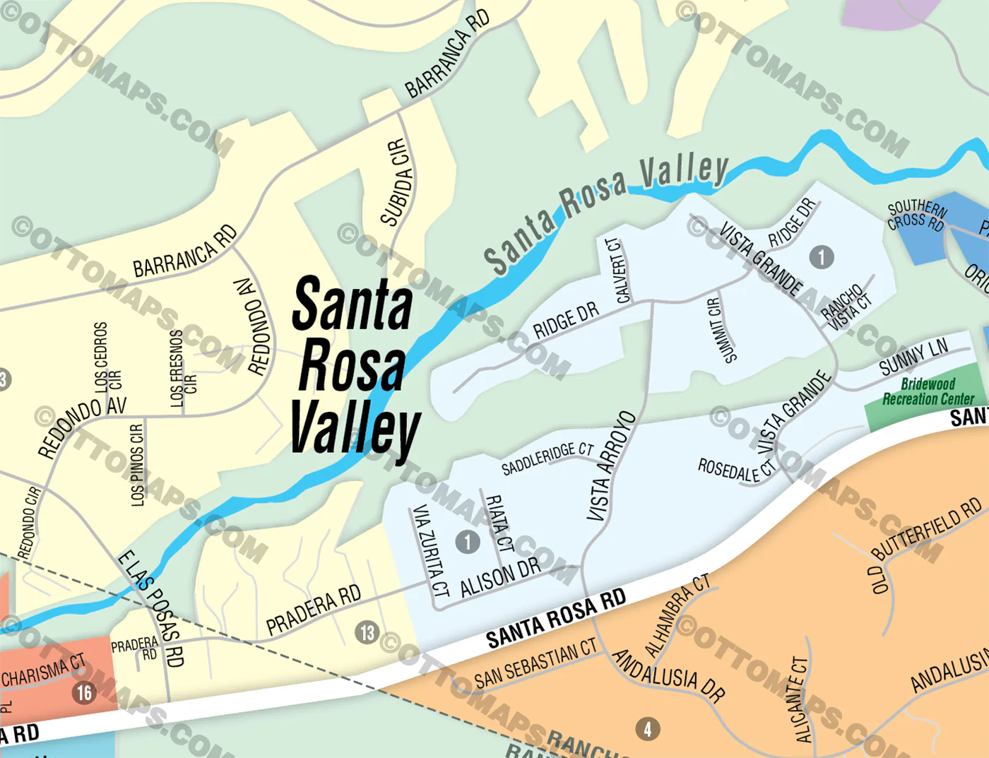 Santa Rosa Valley Map, Ventura County, CA - FILES - PDF and AI, editable, vector, royalty free - Image 2