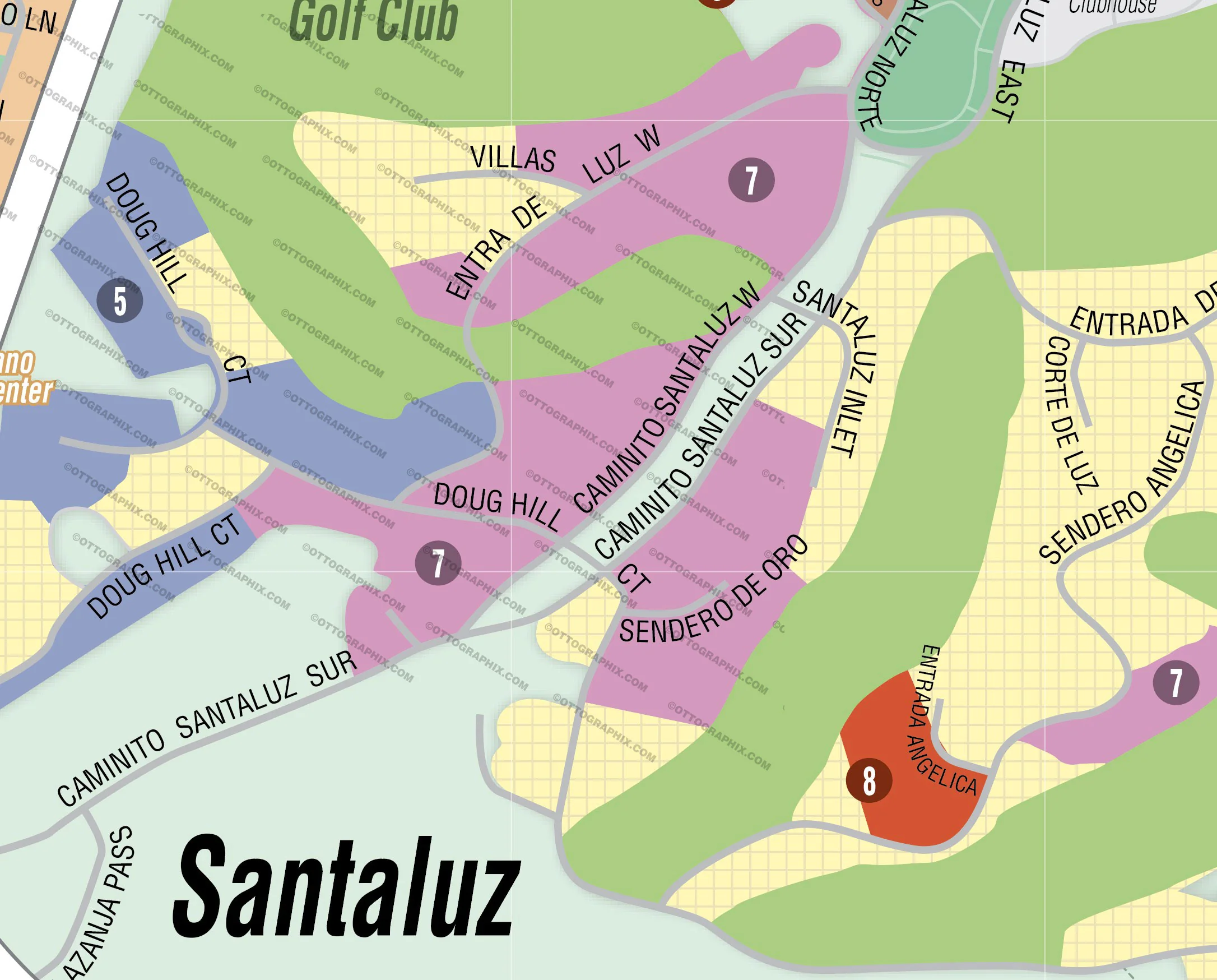 Santaluz Map, San Diego County, CA - FILES - PDF and AI, editable, vector, royalty free - Image 2