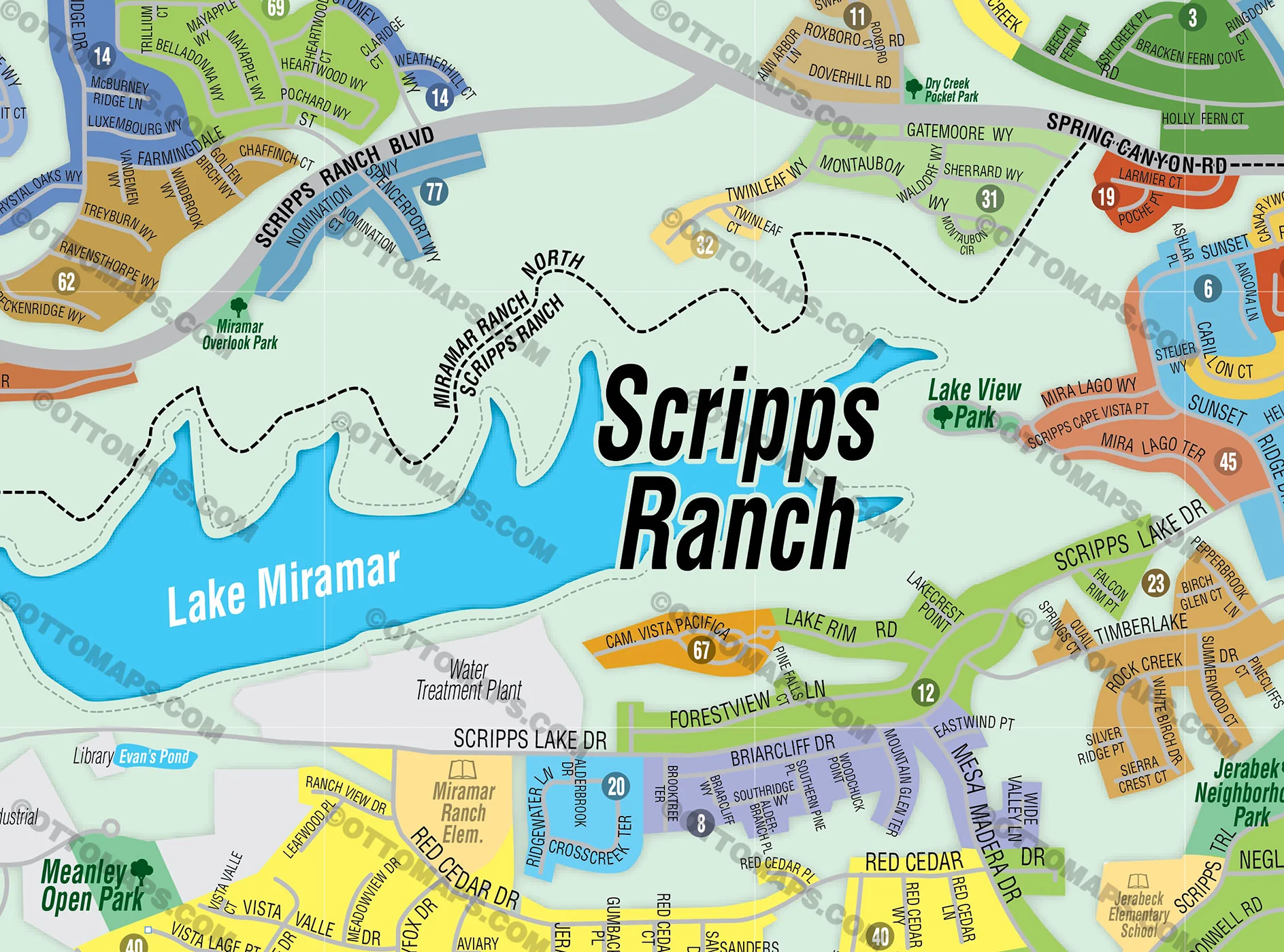 Scripps Ranch Map, San Diego County, CA - FILES - PDF and AI, editable, vector, royalty free - Image 2
