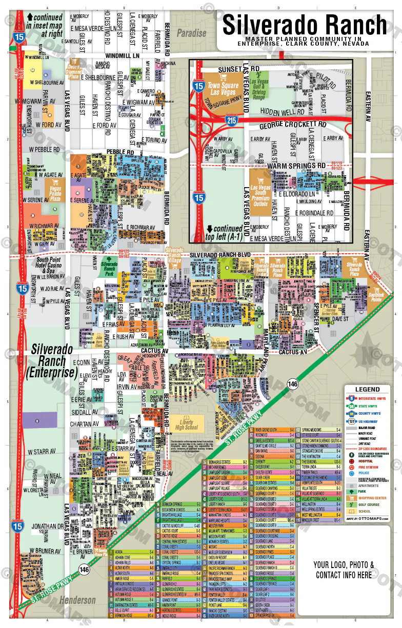 Silverado Ranch - Enterprise Map, Clark County, NV - FILES - PDF and Adobe Illustrator