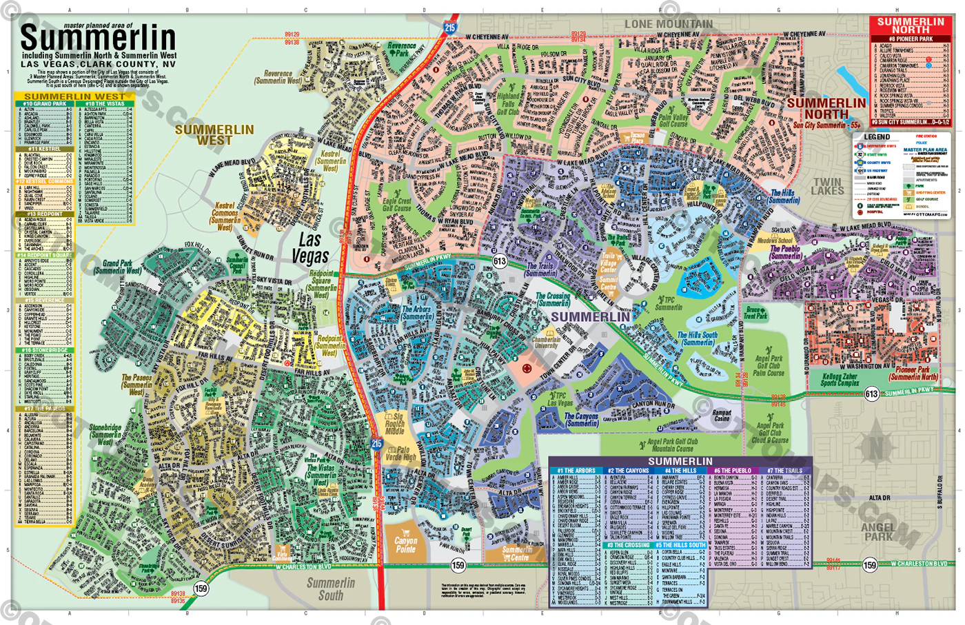 Summerlin Map, Las Vegas, NV - POSTER PRINTS - Image 2