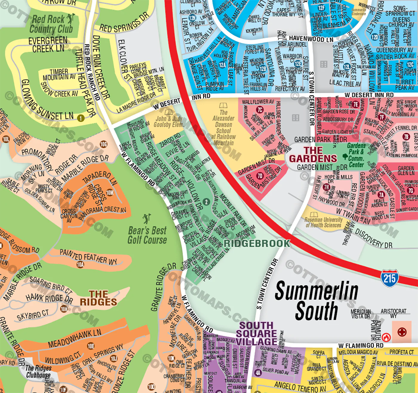 Summerlin South Map, Clark County, NV - FILES - PDF and AI, editable, vector, royalty free - Image 2