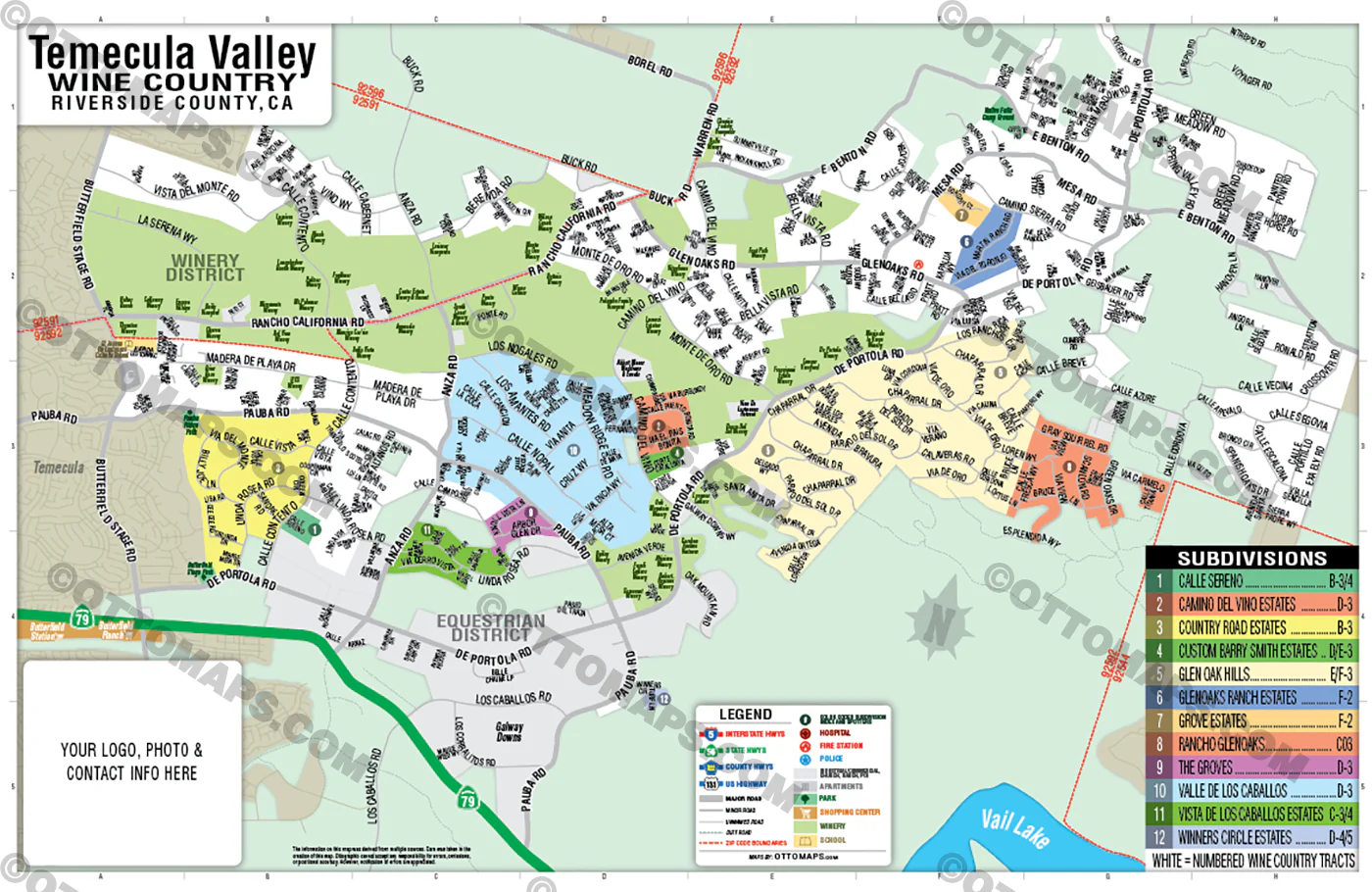 Temecula Valley Wine Country Map - FILES - PDF and AI Files, editable, vector, royalty free - Image 3