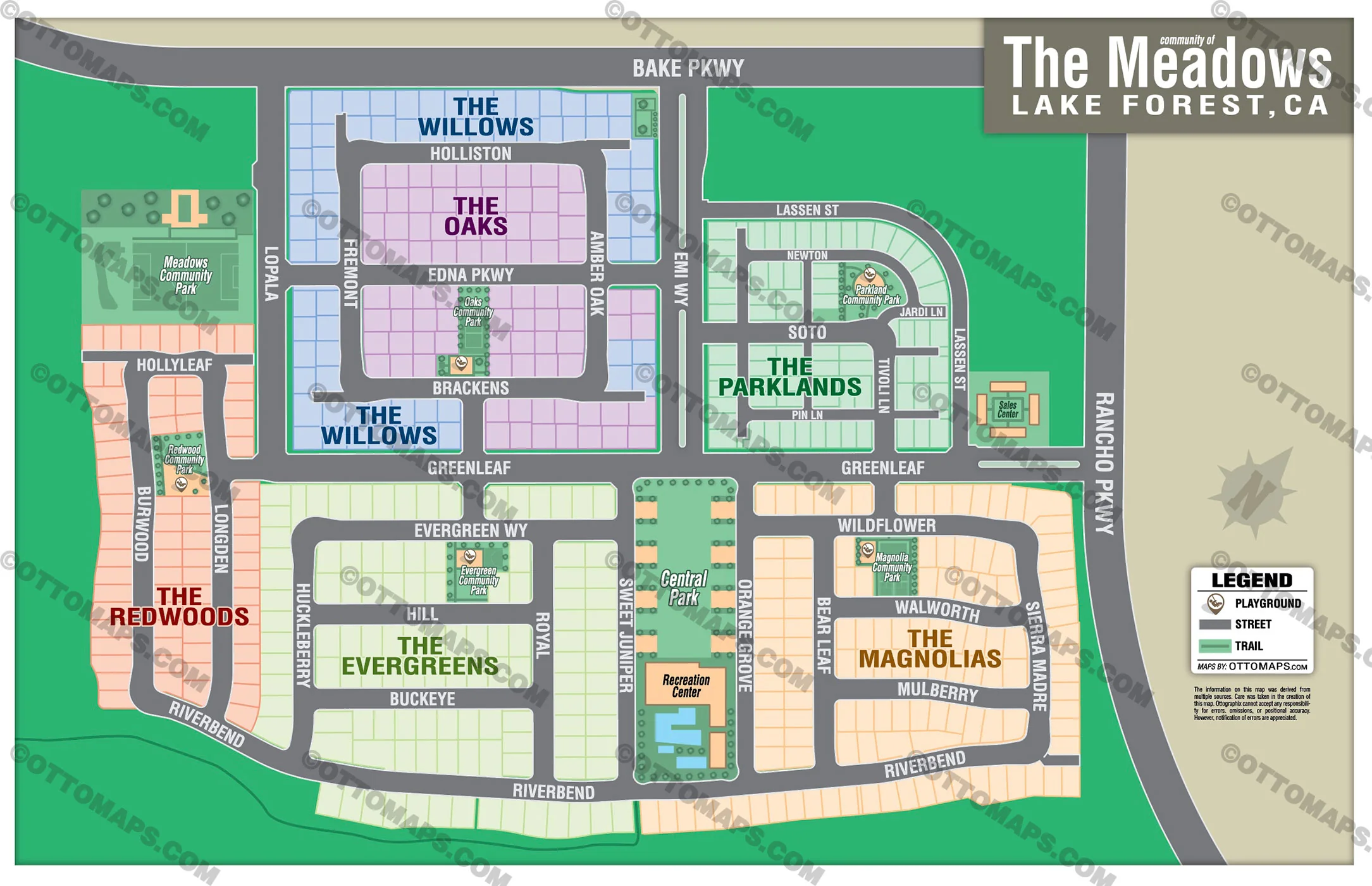 The Meadows Map, Lake Forest, CA - FILES - PDF and AI, editable, vector, royalty free - Image 2