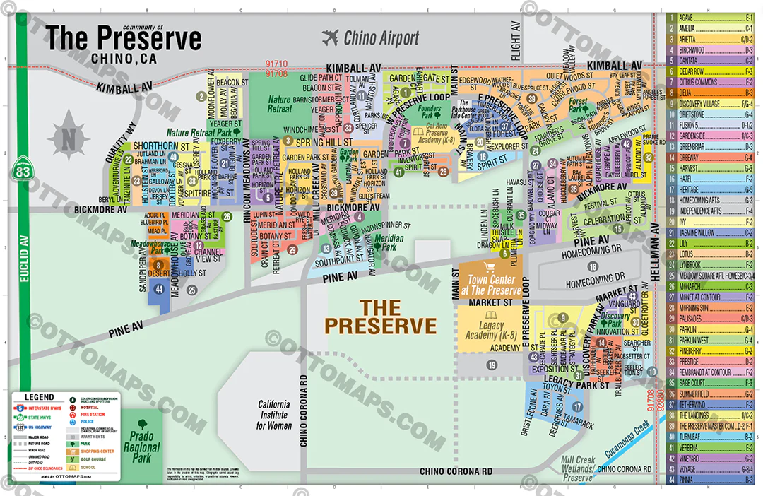 The Preserve at Chino Map, San Bernardino County, CA - POSTER PRINTS