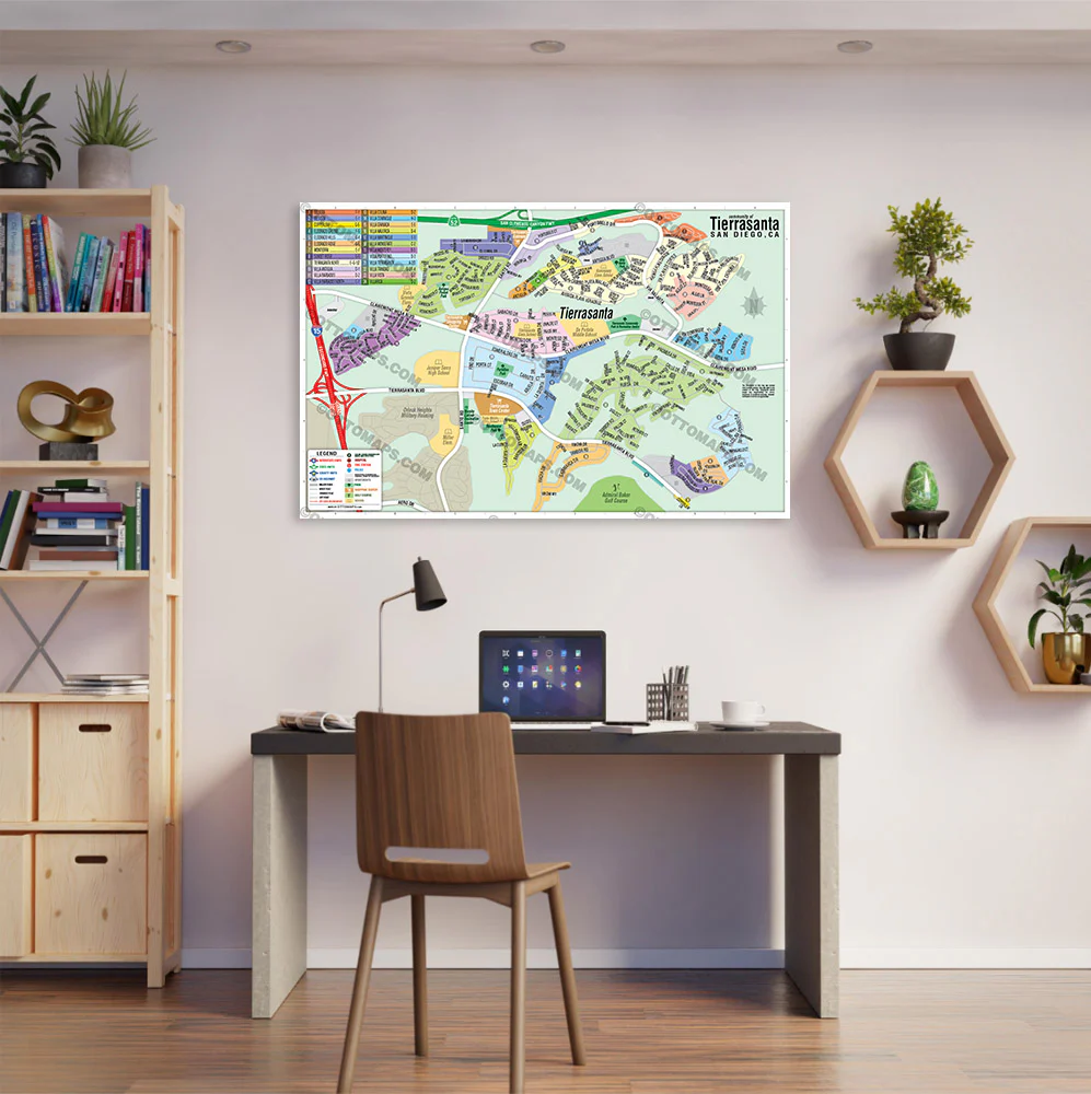 Tierrasanta Map, San Diego County, CA - POSTER PRINTS