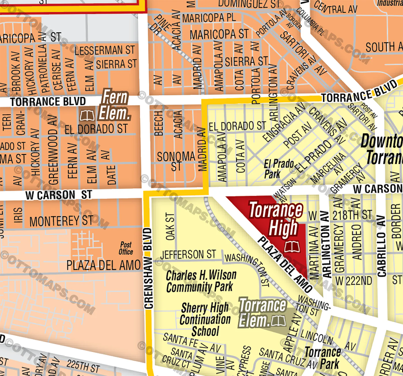 Torrance Unified School District Map - FILES - PDF and AI, editable, vector, royalty free - Image 2
