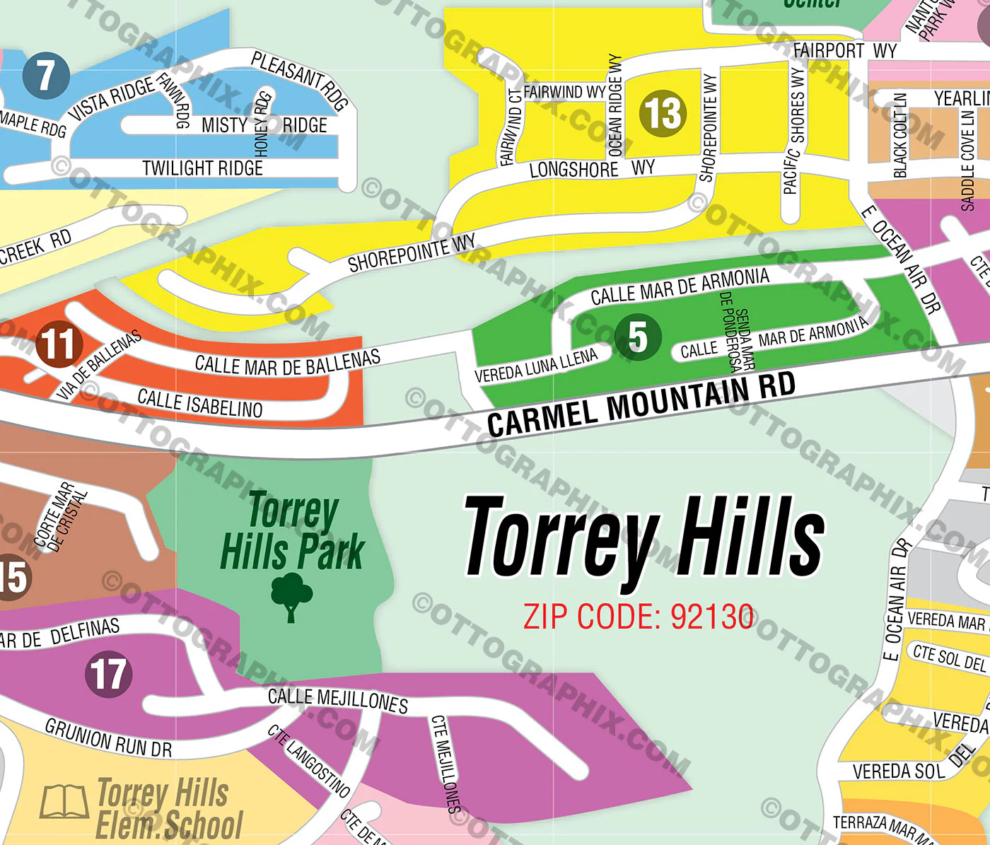 Torrey Hills Map, San Diego County, CA - FILES - PDF and AI, editable, vector, royalty free - Image 2