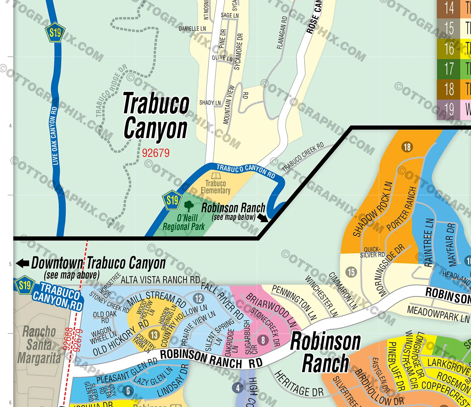 Trabuco Canyon Map, Orange County, CA - FILES - PDF and AI, editable, vector, royalty free - Image 2