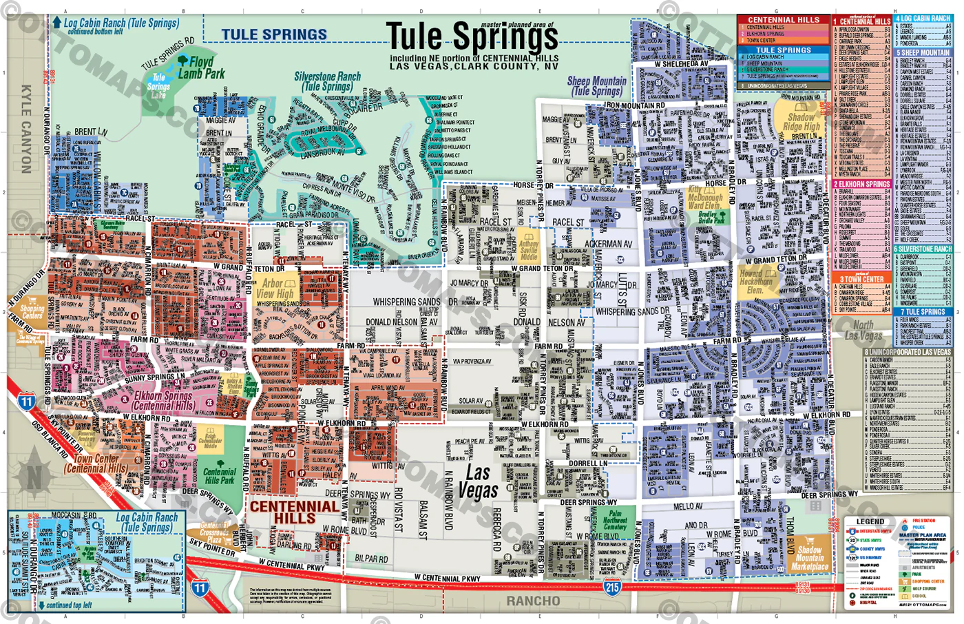 Tule Springs Map, Las Vegas, NV with NE portion of Centennial Hills - FILES - PDF and AI, editable, vector, royalty free - Image 3