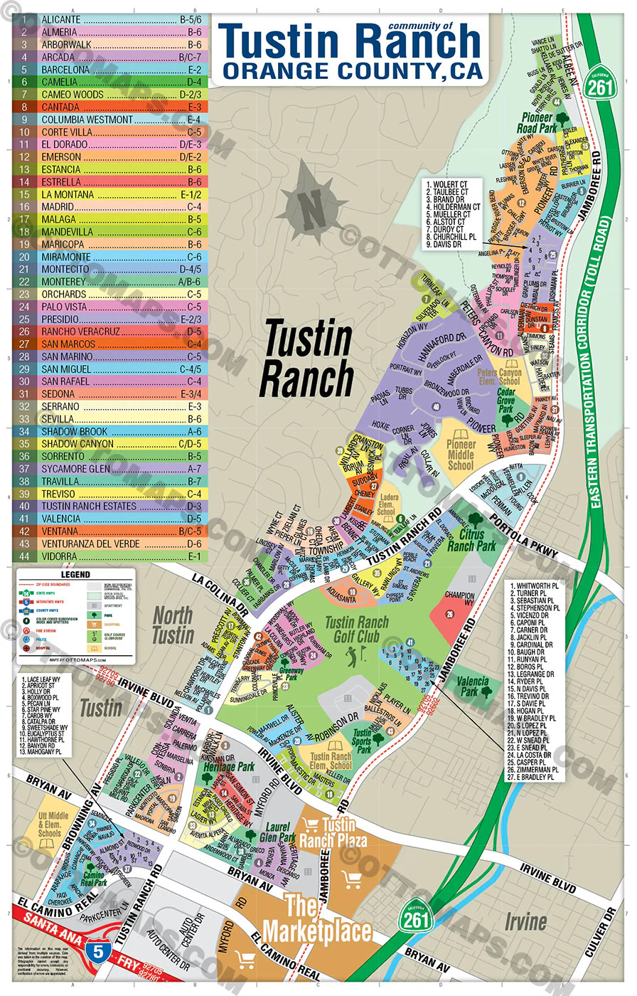 Tustin Ranch Map, Orange County, CA - FILES - PDF and AI, editable, vector, royalty free - Image 2