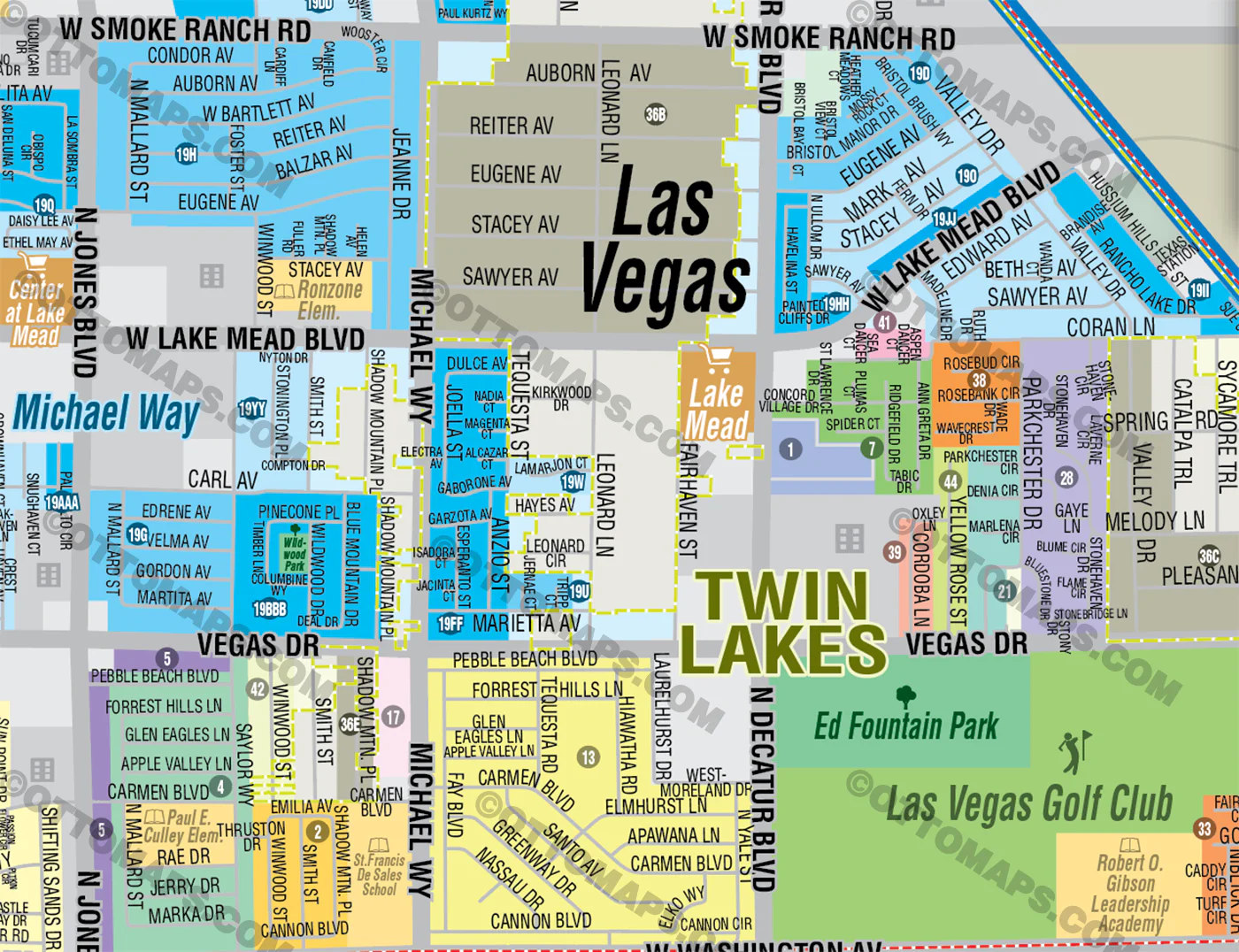 Twin Lakes, Las Vegas, NV - FILES - PDF and AI, editable, vector, royalty free - Image 2