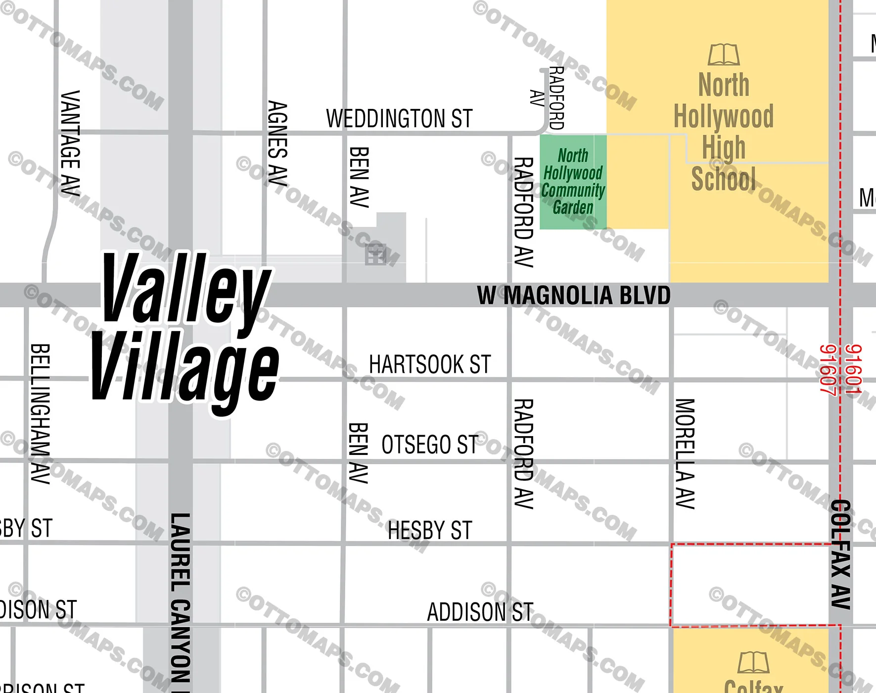 Valley Village Map, Los Angeles - PDF, editable, royalty free - FILES - PDF and AI, editable, vector, royalty free - Image 2