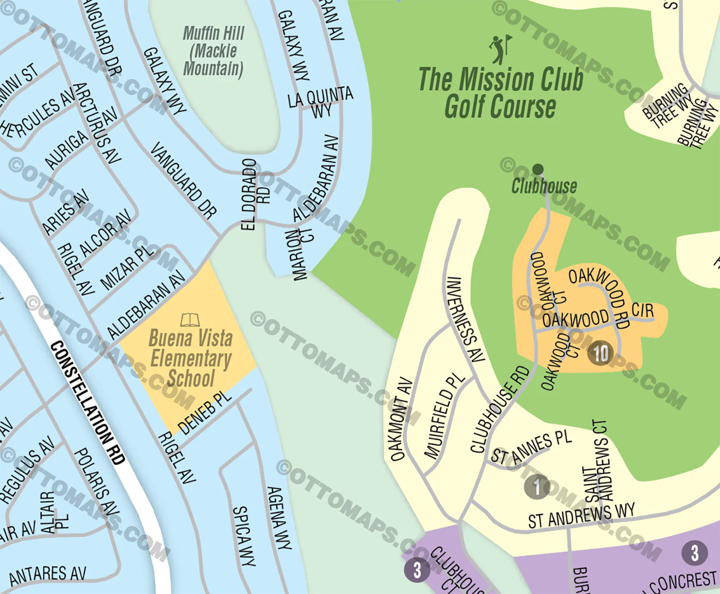 Vandenberg Village Map, Santa Barbara County, CA - FILES - PDF and AI, editable, vector, royalty free - Image 2