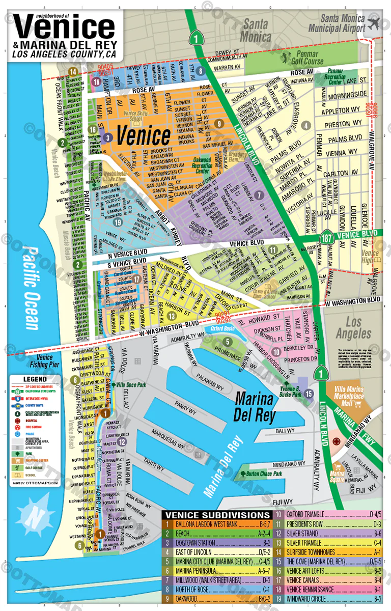 Venice Map, Los Angeles, CA - POSTER PRINTS - Image 2