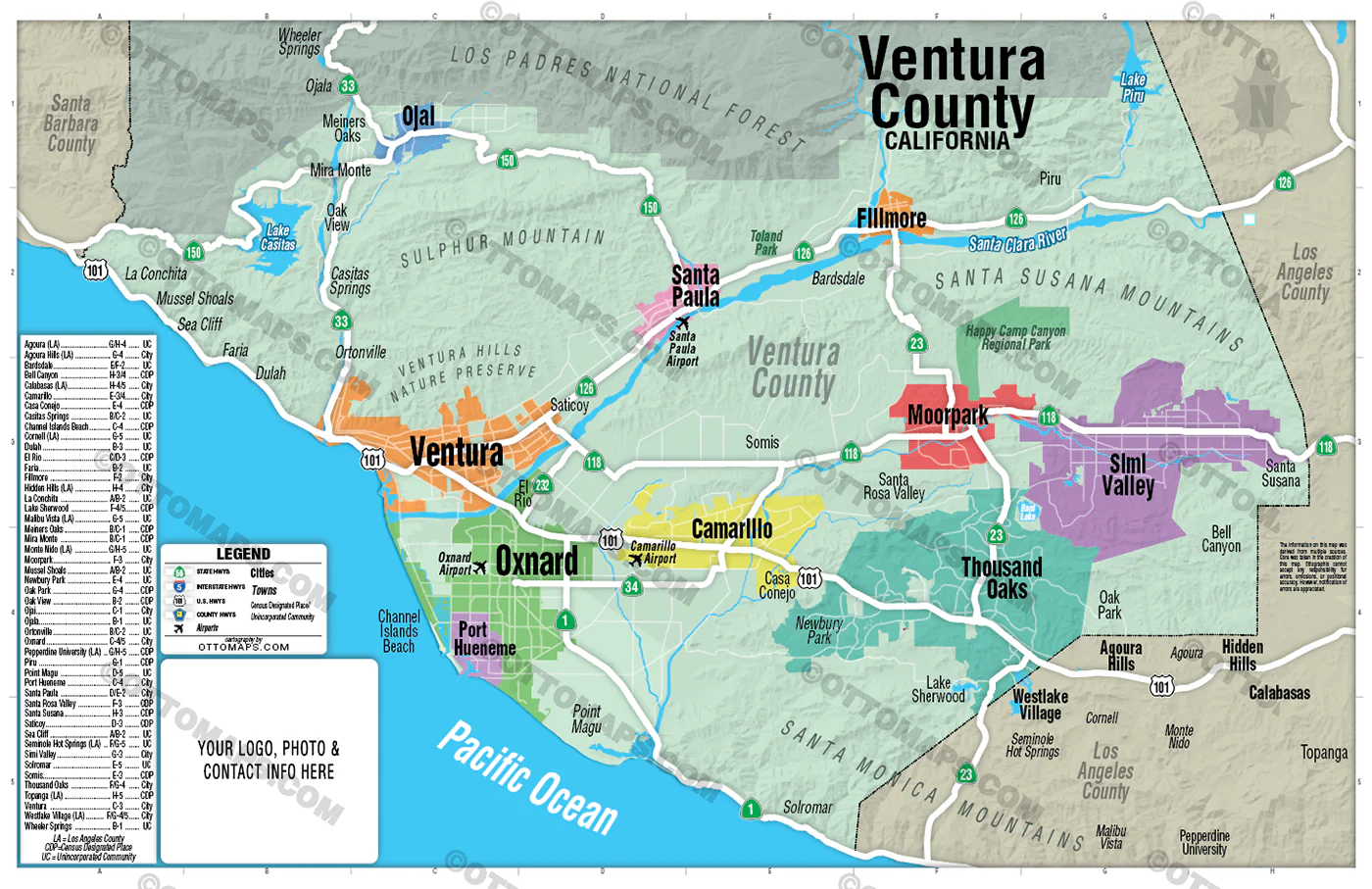 Ventura County Map (no zip codes) - FILES - PDF and Adobe Illustrator