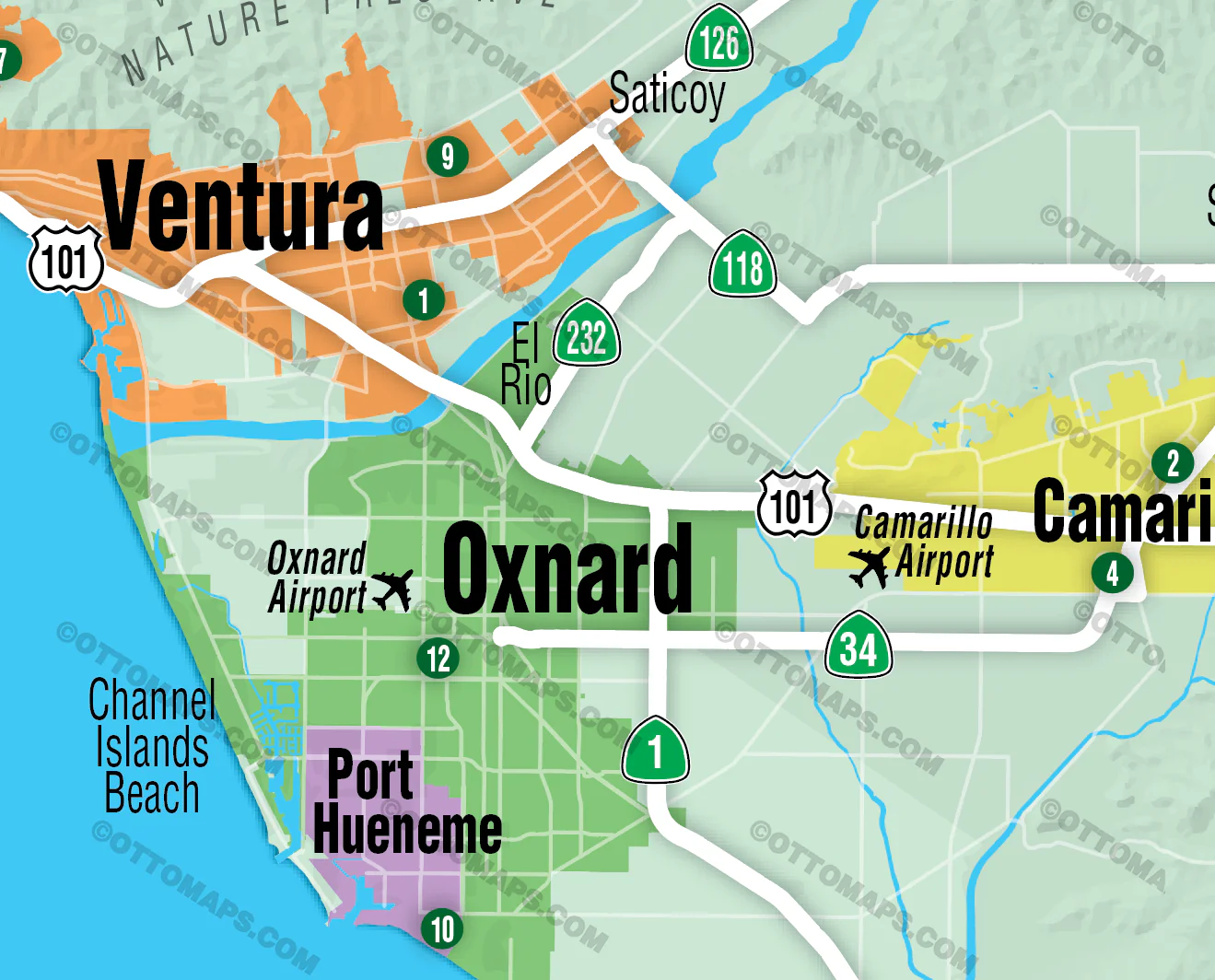 Ventura County Pickleball Map - FILES - PDF and Adobe Illustrator - Image 2
