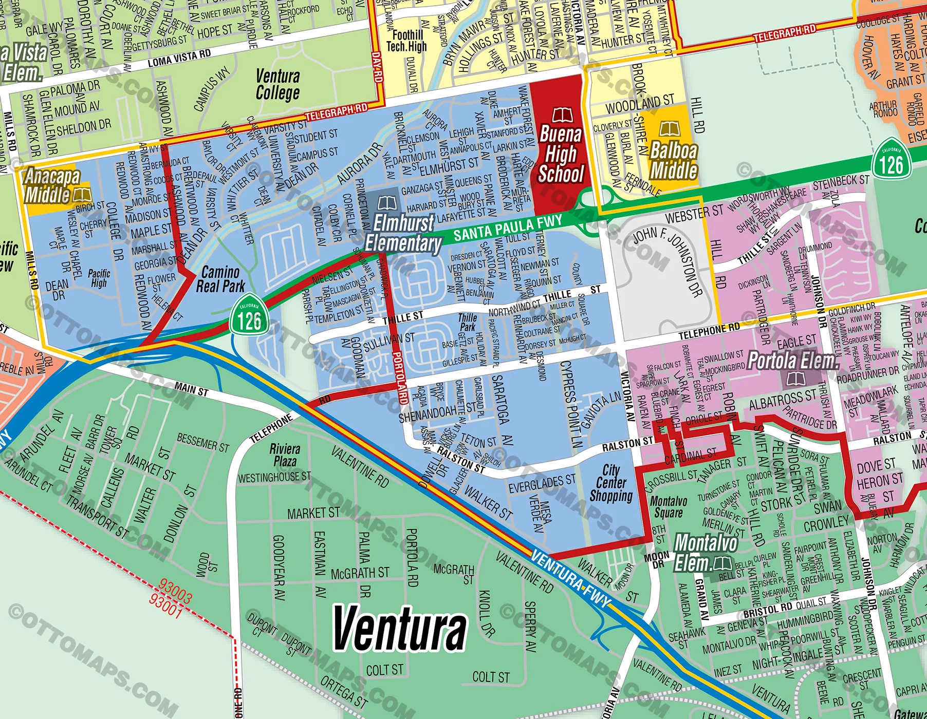 Ventura Unified School District Map - PDF, editable, royalty free - FILES - PDF and AI, editable, vector, royalty free - Image 2