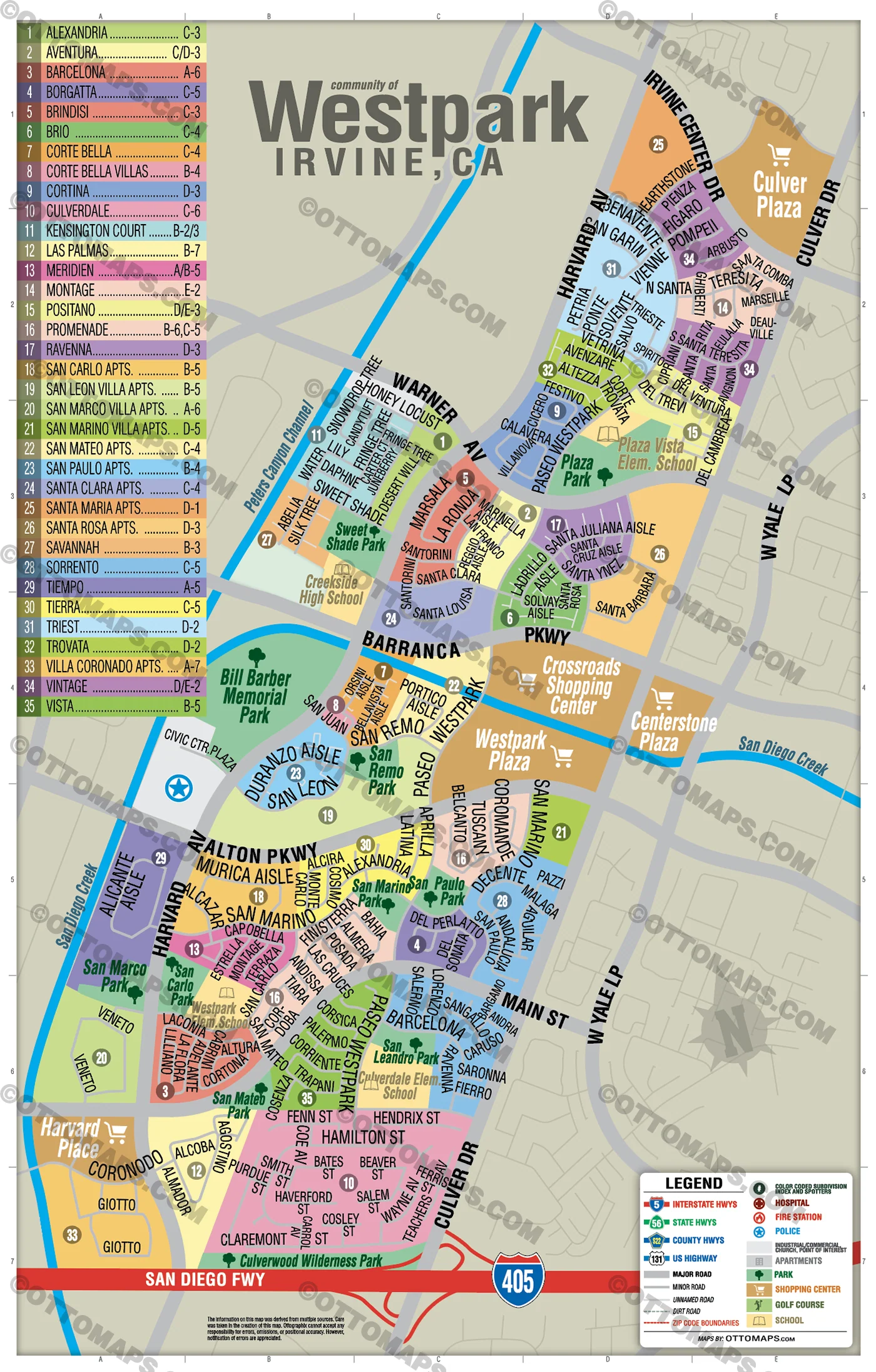 Westpark Map, Irvine, CA - FILES - PDF and AI, editable, vector, royalty free - Image 2