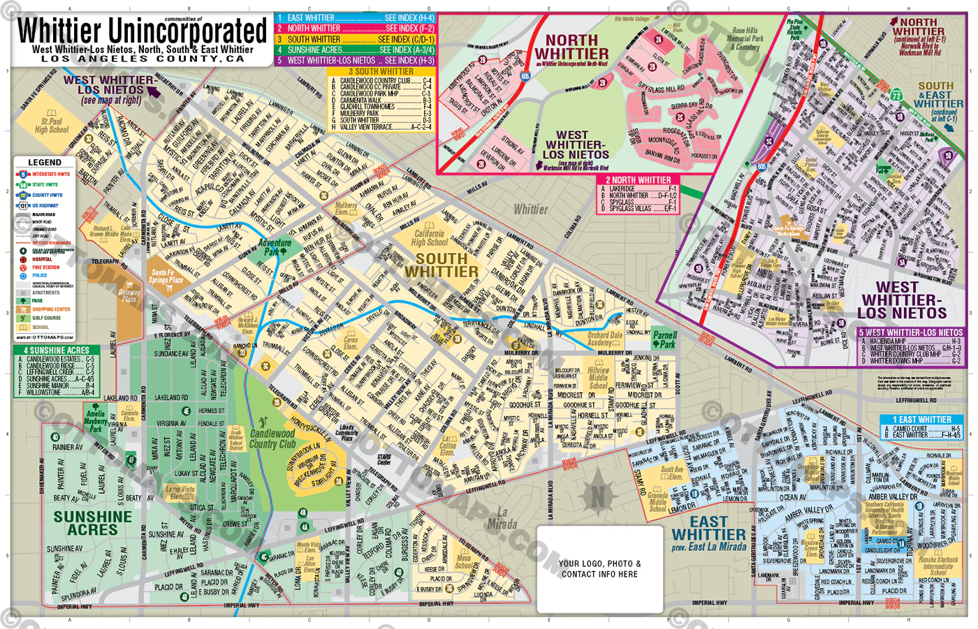 Whittier Unincorporated, Los Angeles County, CA - FILES - PDF and AI, editable, vector, royalty free - Image 3